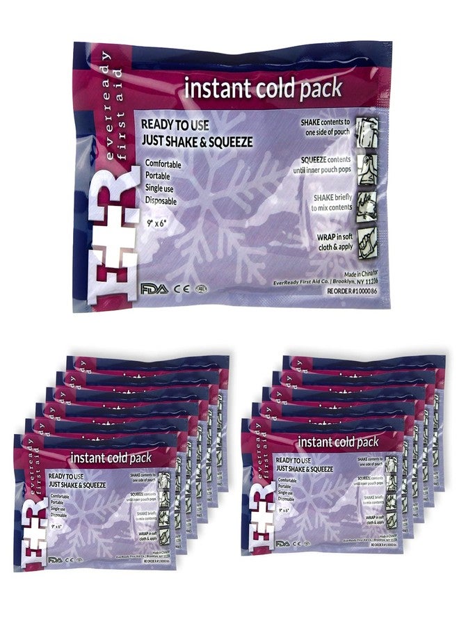 Ever Ready First Aid Disposable Cold Compress Therapy Instant Ice Pack for Injuries 6" x 9" - 12 Pack - Image 1
